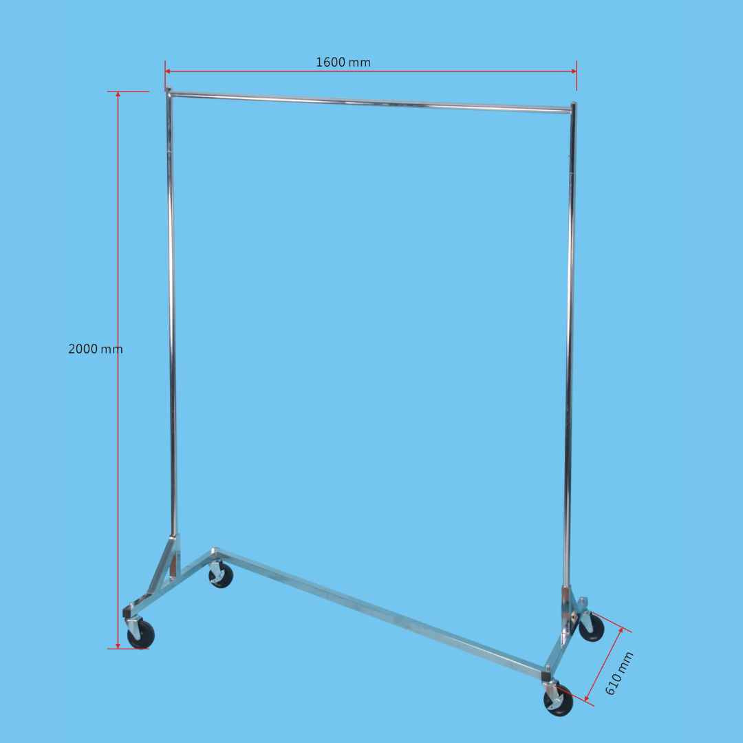 Z Type Garment Rack L.160cm Full Chrome TAIWAN - Z-1088C