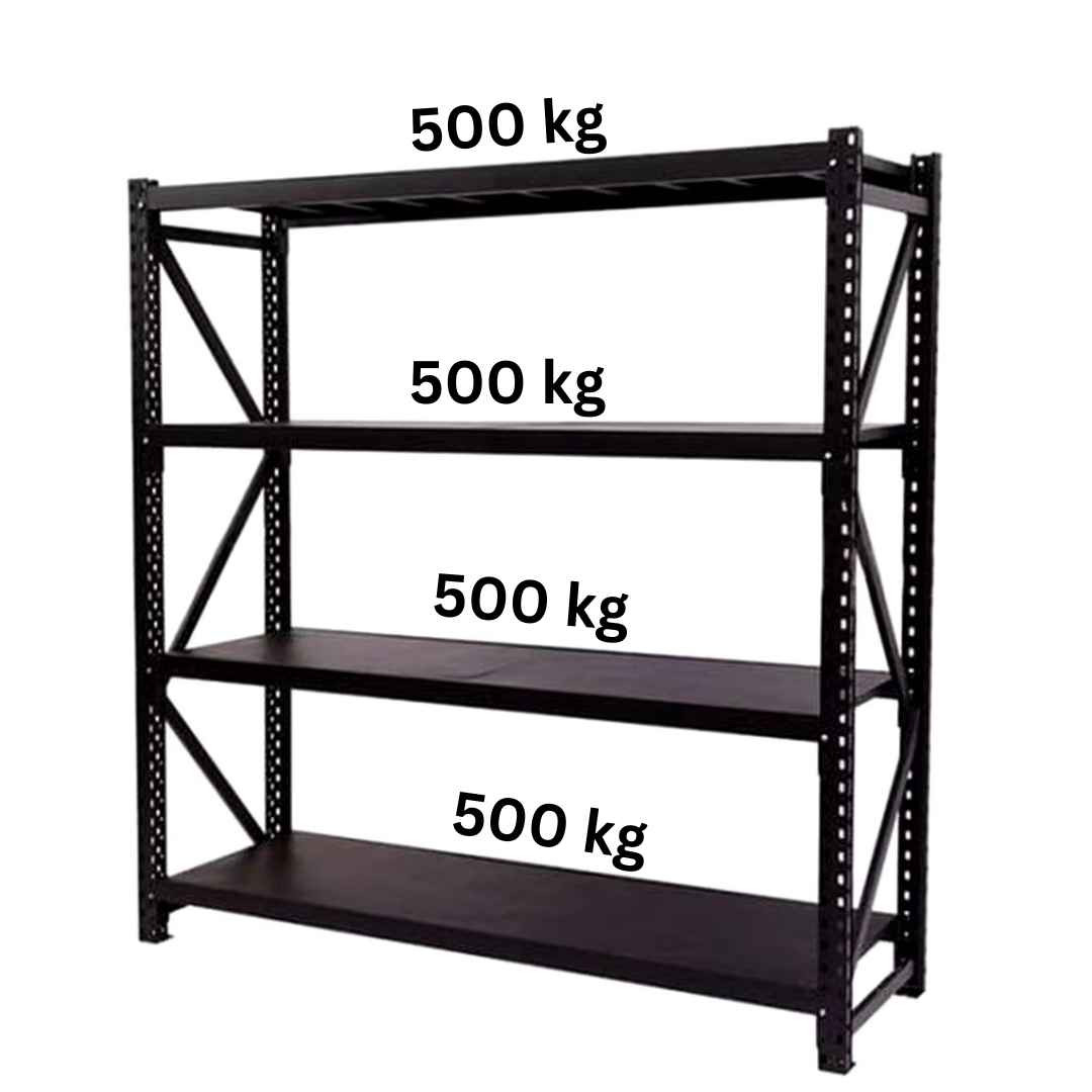 Heavy Duty Storage Rack 500Kg Weight Capacity Per Layer BLACK  - HDRBK