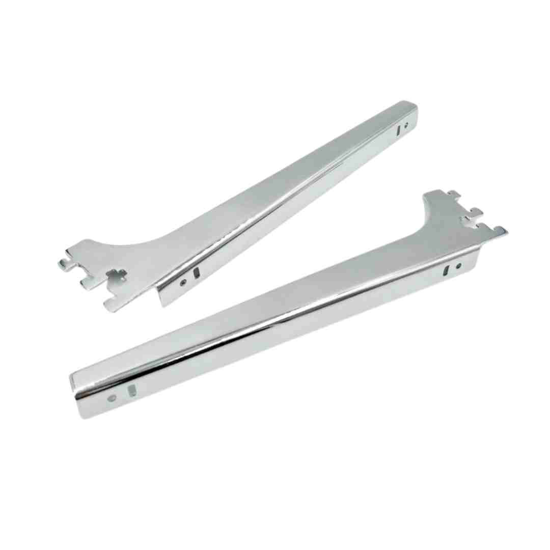 Slim Channel Wooden Bracket Left & Right Chrome Plated - SCWB