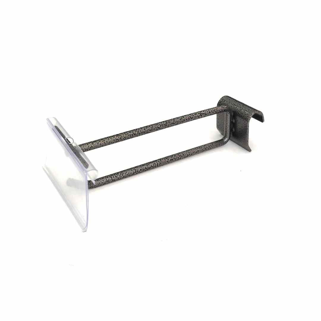 Oval Pipe Tag Hooks with Plastic Clear Tag  Black/ Chrome / Hammer Grey  - UTH