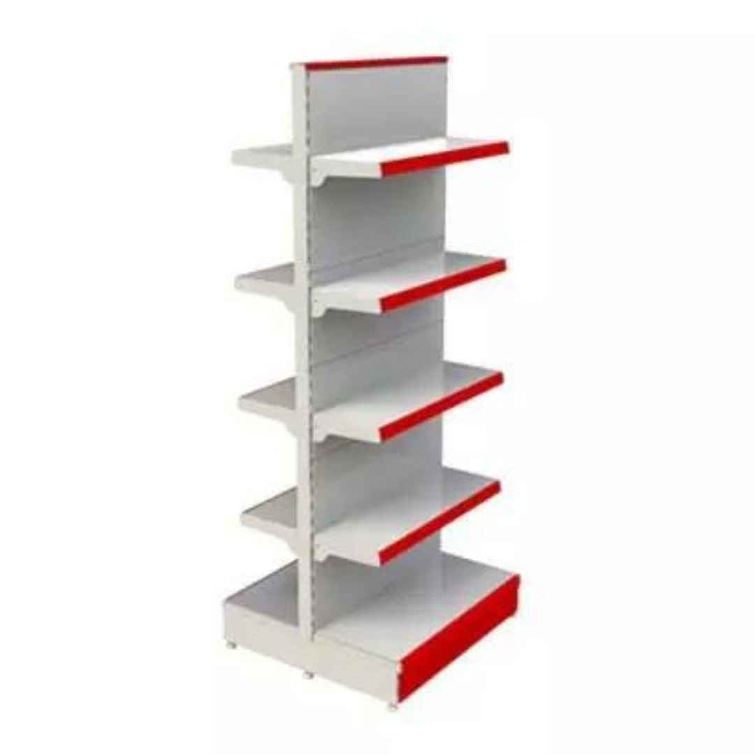 Gondola White Shelving Double Sided