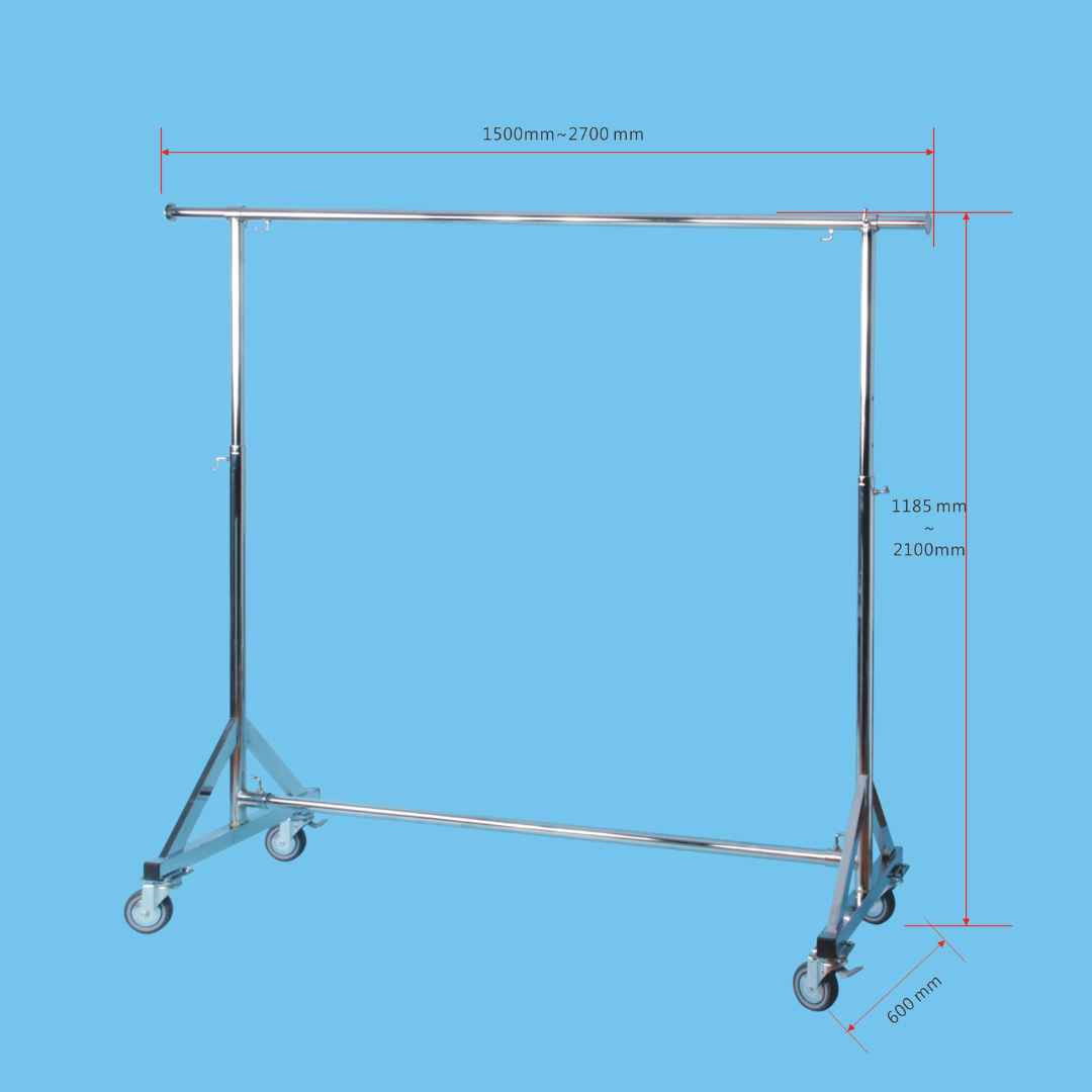 Single Heavy Duty Garment Rack Chrome TAIWAN - ST-1019C