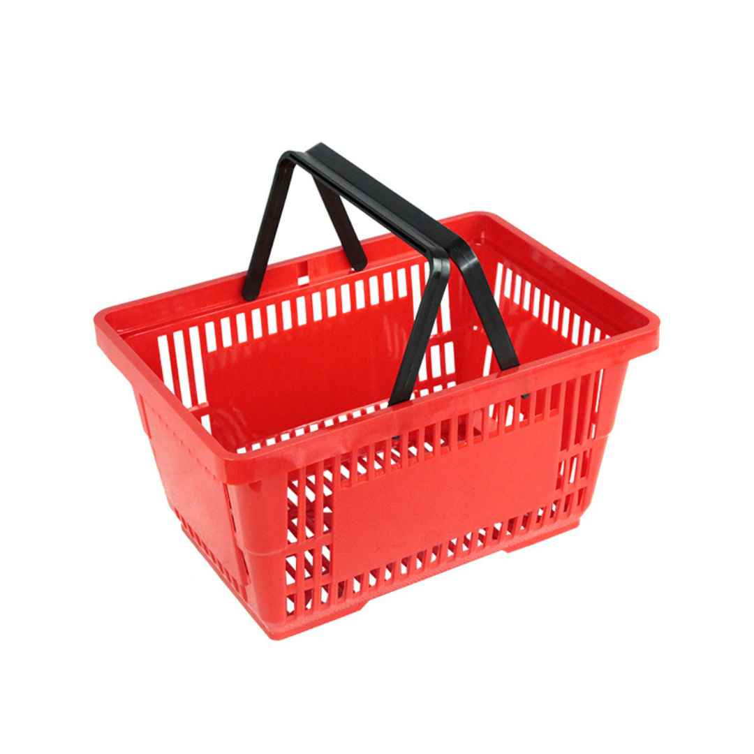 Plastic Shopping Basket  Black Handle - PSBRDBH