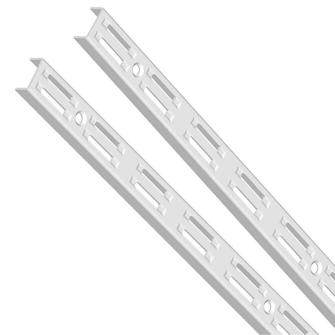 European Style Double Slot Wall Rail White -  ESUDWH