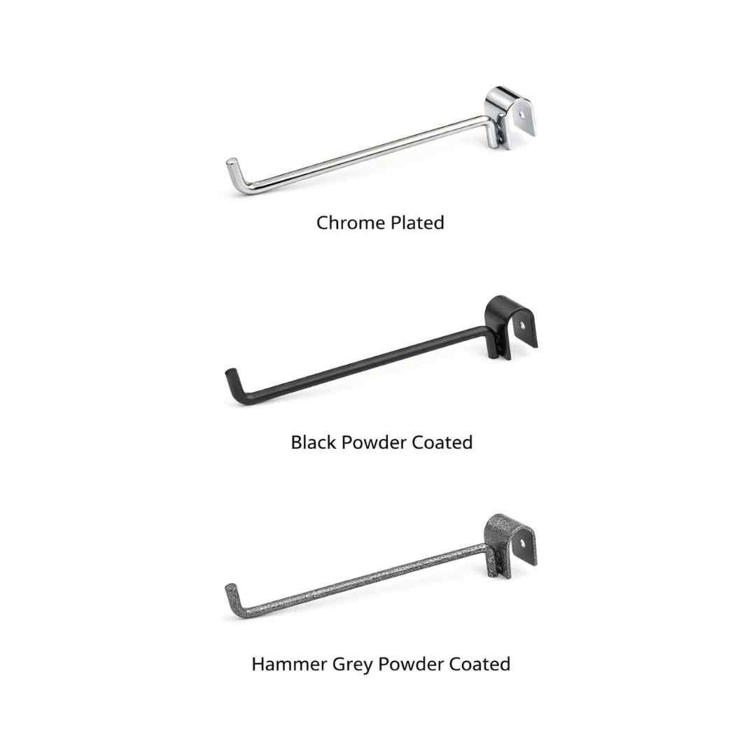 Oval Pipe Single Hooks 6mm Thickness  Black/ Chrome / Hammer Grey  - UH