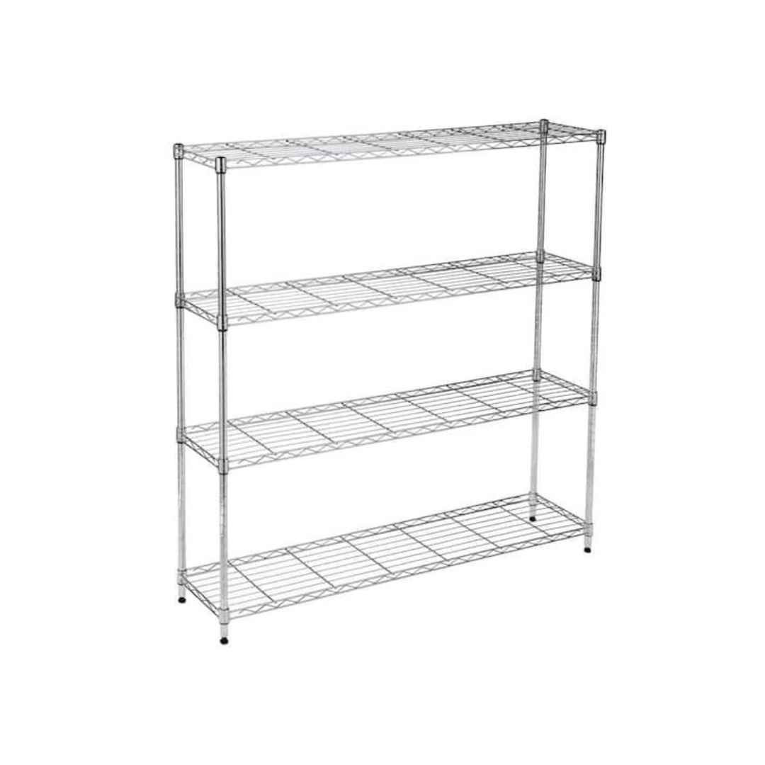 Metro Wire Shelves System, 4 Tier Chrome Plated - MR9035