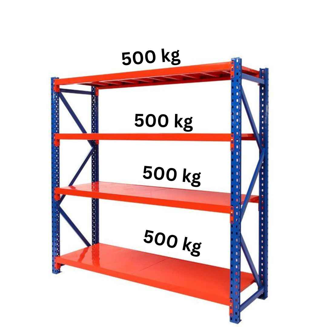 Heavy Duty Storage Rack 500Kg Weight Capacity Per Layer Orange Blue  - HDRBO