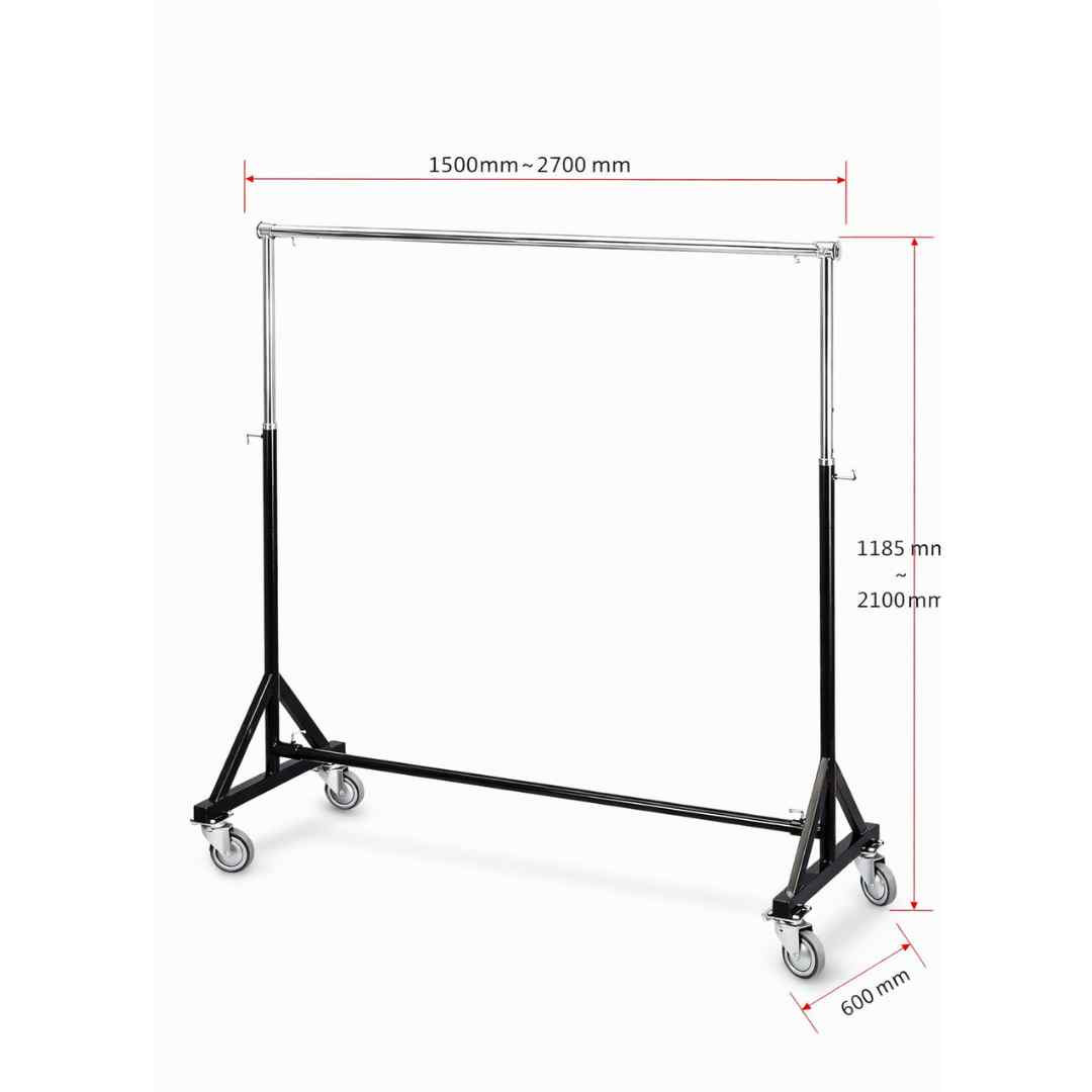 Single Heavy Duty Garment Rack Black + Chrome  TAIWAN ST-1019