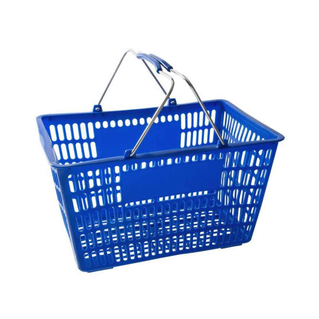 Plastic Shopping Basket  Steel Handle - PSBRDSH